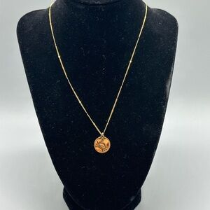 Gold Tone Zodiac Cancer Crab Creative 17-20” Pendant Necklace